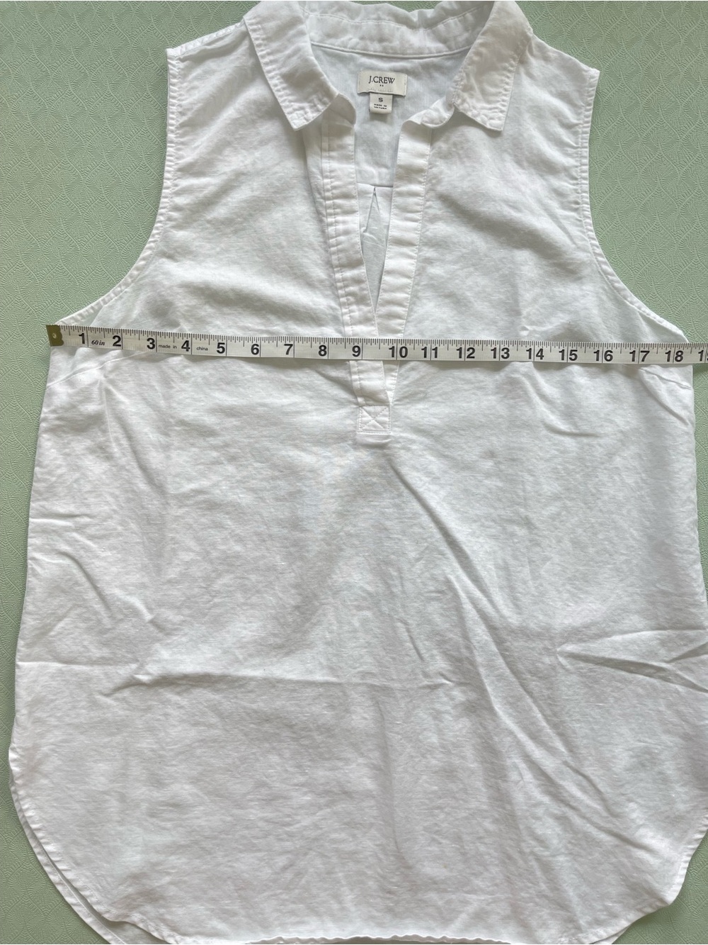 J. Crew White Linen Blend Popover Collared Top - Picture 5 of 7